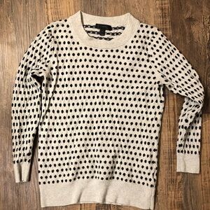 J. Crew Black and Cream Dot Sweater